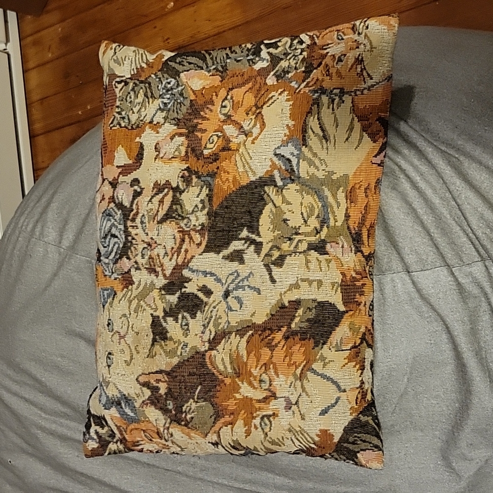 Vintage Cat Lover Accent Pillow